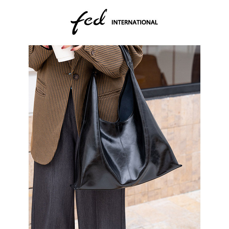 fed女包软皮慵懒风HOBO包单肩腋下包大容量托特包包通勤BFA