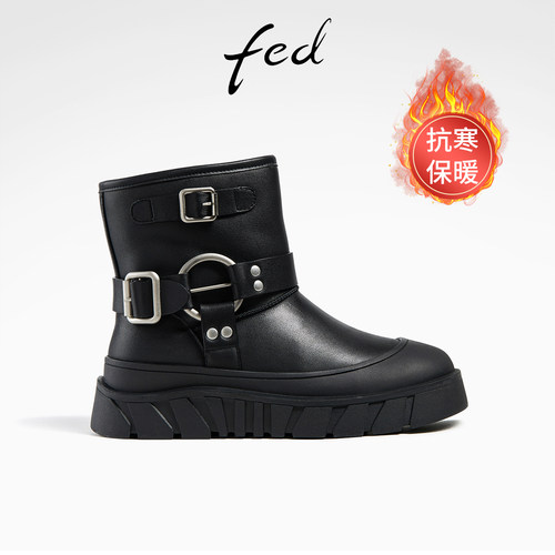 厚底靴子女短靴户外休闲雪地靴