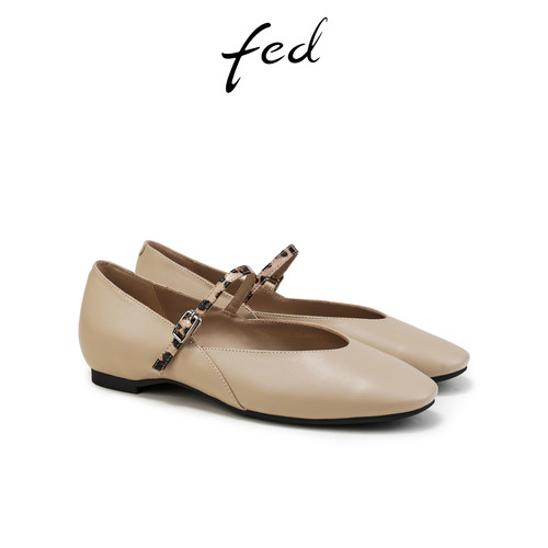 fed法式玛丽珍鞋春季新款女鞋低跟单鞋软底芭蕾鞋女S0227-ZFA288