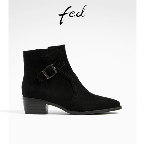 靴子女短靴真皮时装靴切尔西靴