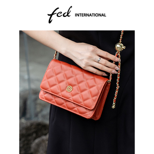 fed热卖 斜挎包BFA8405A 小包包女斜挎包小方包菱格链条单肩女包式