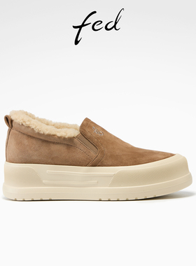 fed厚底板鞋冬季新款女鞋防寒毛毛鞋加厚休闲鞋女款S1015-YAB161