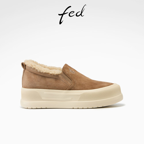 fed厚底板鞋冬季新款女鞋防寒毛毛鞋加厚休闲鞋女款S1015-YAB161