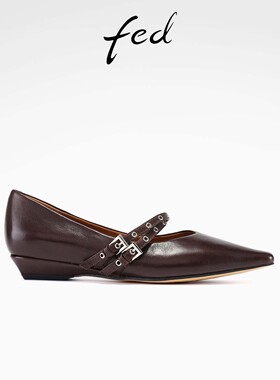fed法式单鞋春季新款女鞋真皮单鞋低跟玛丽珍鞋女款S1015-ZCA320