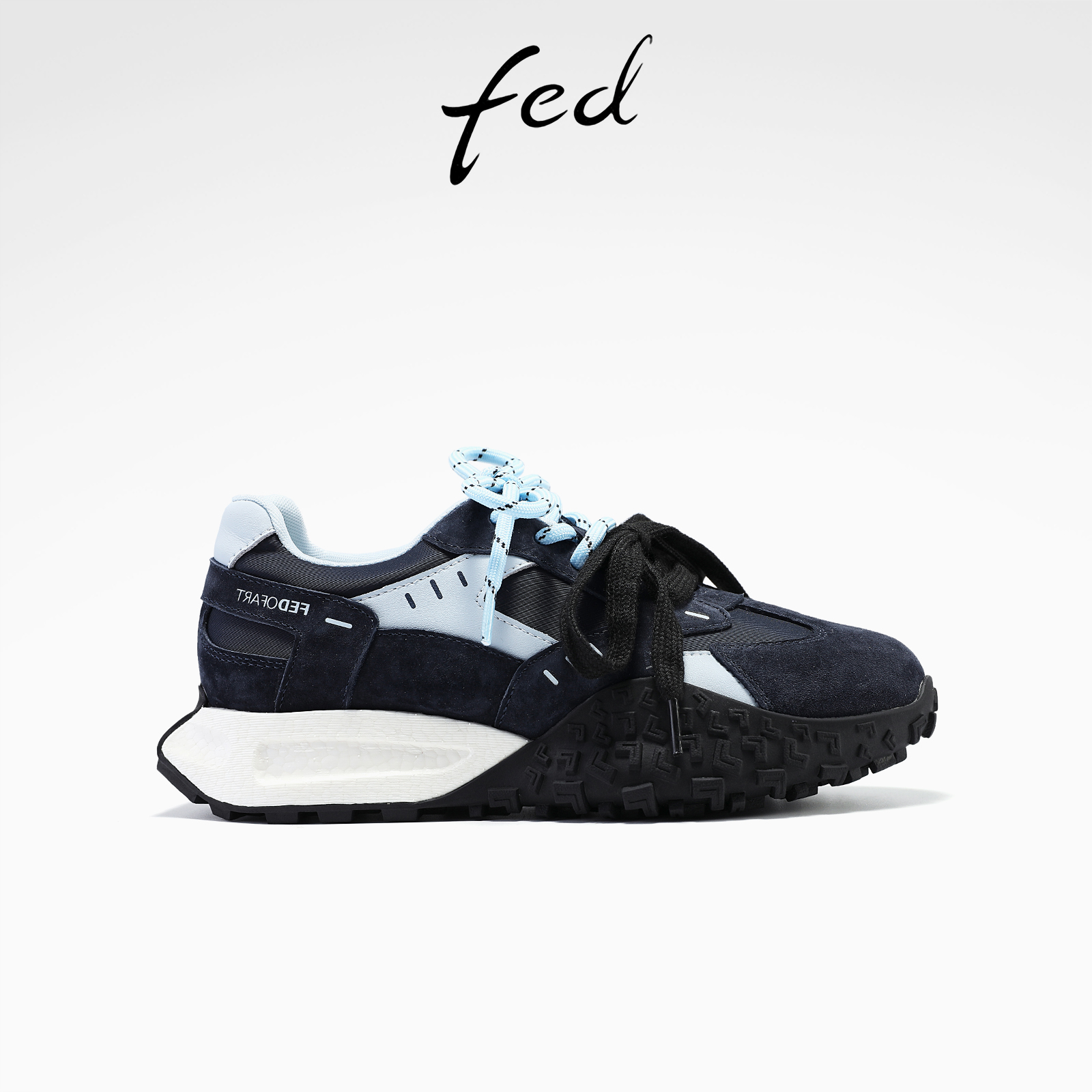 fed拼色休闲鞋秋季新款女鞋厚底德训鞋增高阿甘鞋女S0916-ZCA338