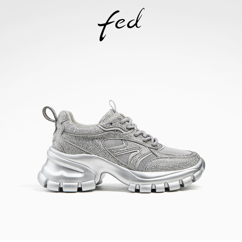 厚底银色老爹鞋休闲鞋