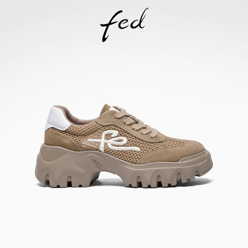 fed时尚厚底网面老爹鞋