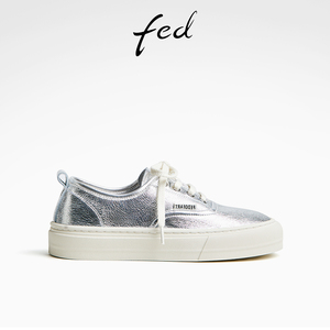 fed银色休闲鞋女秋季新款女鞋增高板鞋轻便运动鞋女款D0709-ZC125