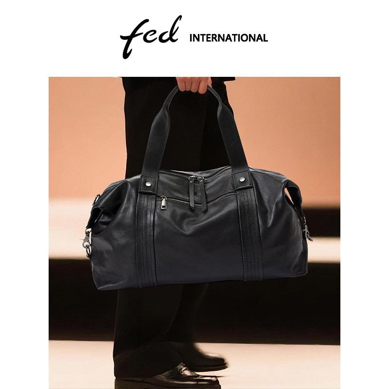 fed超大容量头层牛皮男士旅行出差百搭手提包斜垮包真皮BFA9400