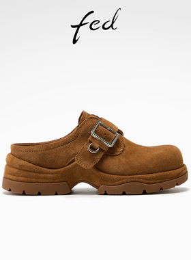 fed后空乐福鞋夏季新款女鞋荒原齿轮拖鞋厚底凉拖穆勒鞋女款ZC307