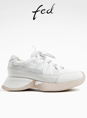fed白色跑步鞋秋季新款女鞋一脚蹬休闲鞋运动鞋女款D0726-YAC156
