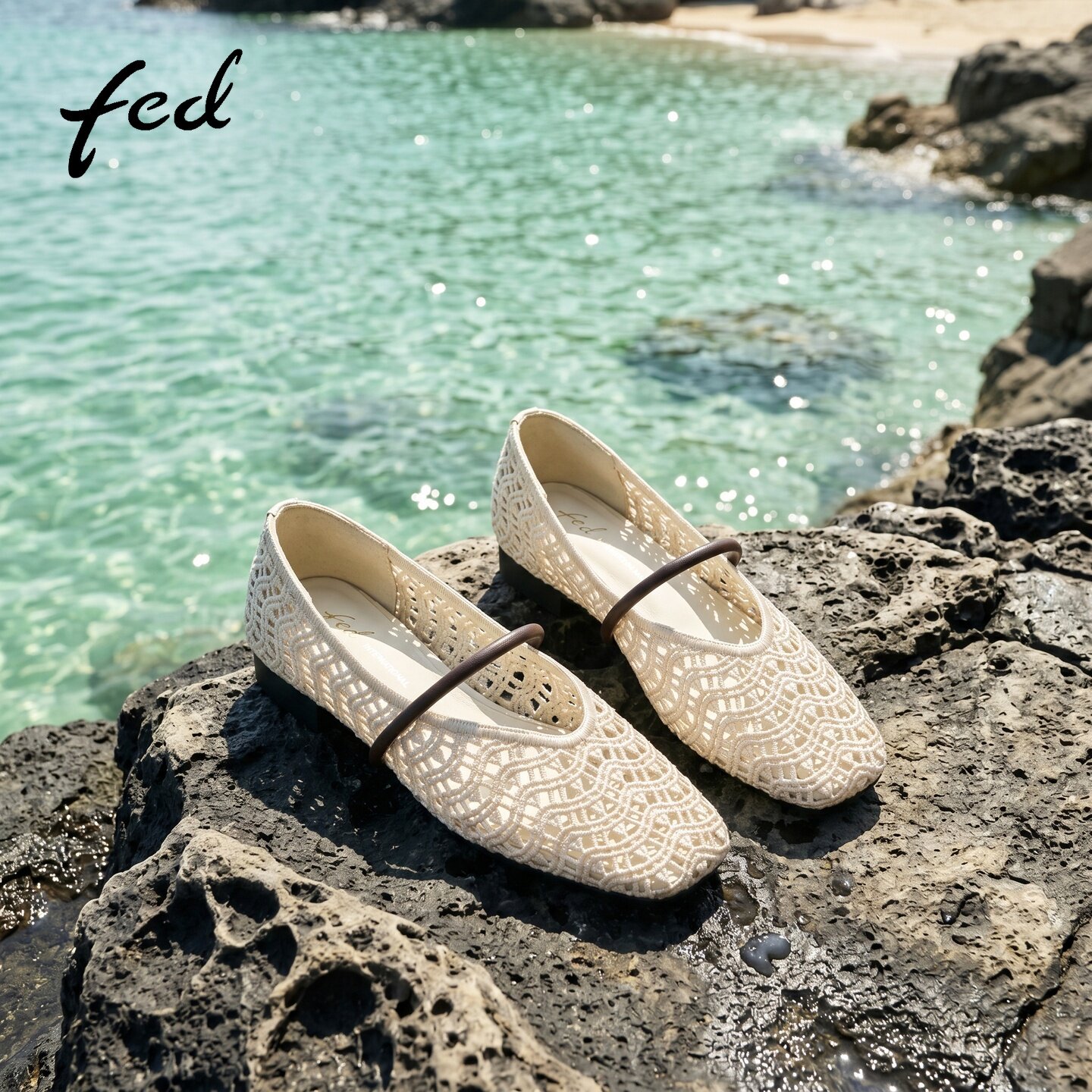 fed编织镂空玛丽珍鞋女夏季新款