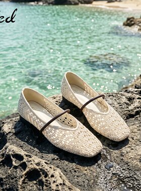 fed编织镂空玛丽珍鞋女夏季新款