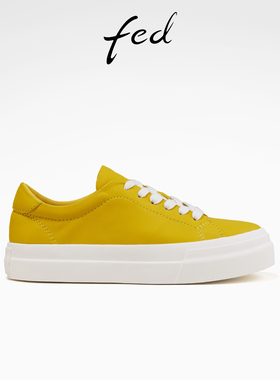 fed黄色板鞋夏季新款女鞋简约厚底鞋增高休闲鞋女款S0526-YAC613