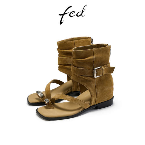 fed方头凉鞋女夏外穿时尚高级感