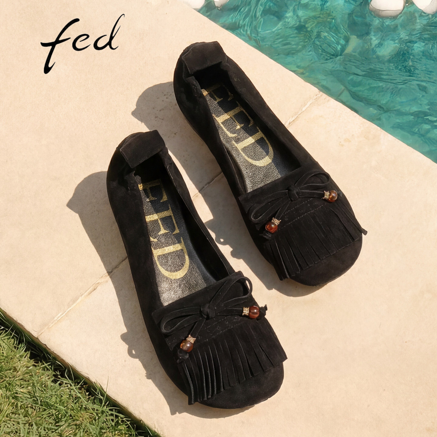 fed流苏软底通勤浅口单鞋