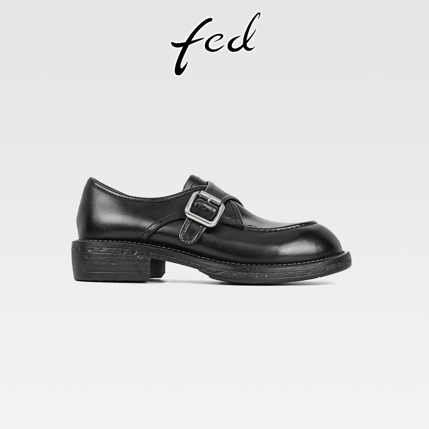 fed乐福鞋女复古皮带扣小皮鞋