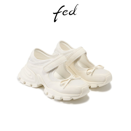 fed夏季薄款镂空厚底玛丽珍鞋女