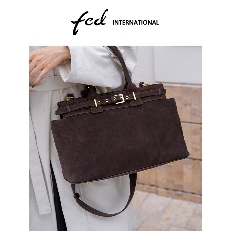 fed麂皮秋冬反绒磨砂皮托特包凯莉包手提包单肩斜挎包BFA9051A,箱包皮具/热销女包/男包,通用款女包,淘宝优惠券,粉丝福利购,淘宝优惠卷