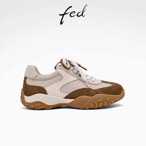 fed拼色复古增高德训鞋
