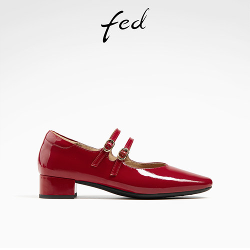 浅口粗跟单鞋女中跟通勤玛丽珍鞋