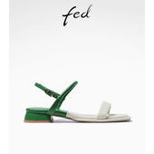 新款 女鞋 真皮气质皮凉鞋 fed法式 R0505 夏季 一字带凉鞋 YAA566 凉鞋