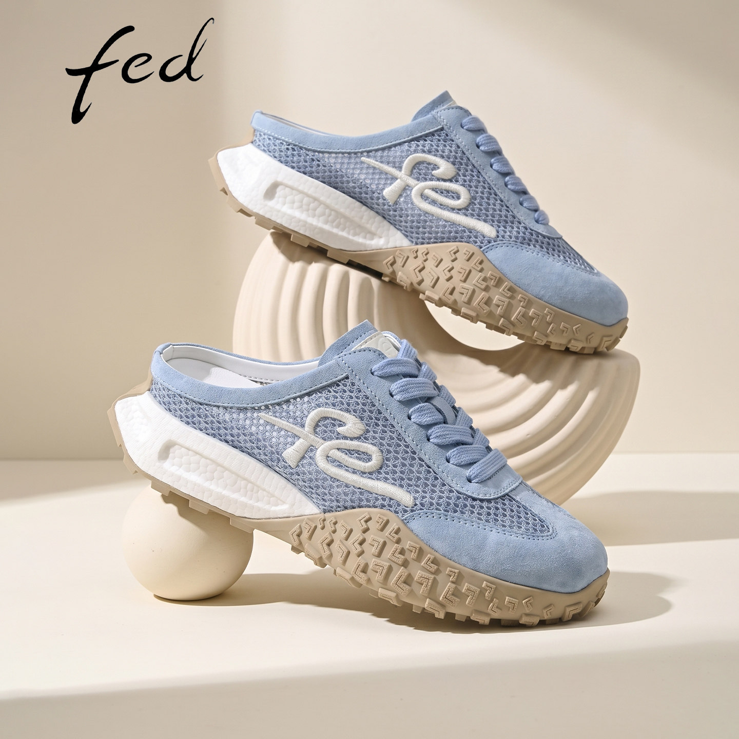 fed后空一脚蹬穆勒鞋透气德训鞋