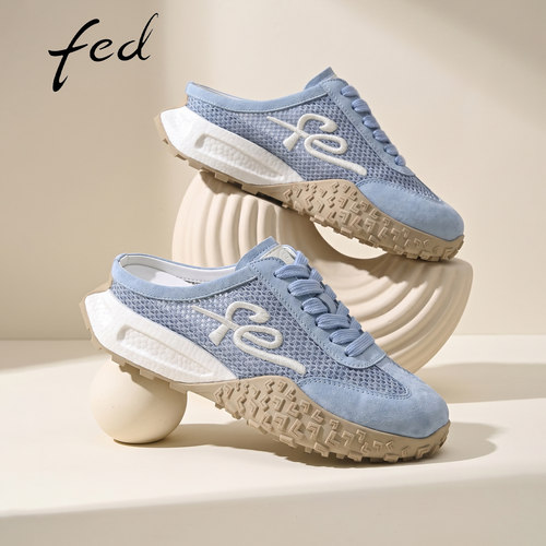 fed后空一脚蹬穆勒鞋透气德训鞋