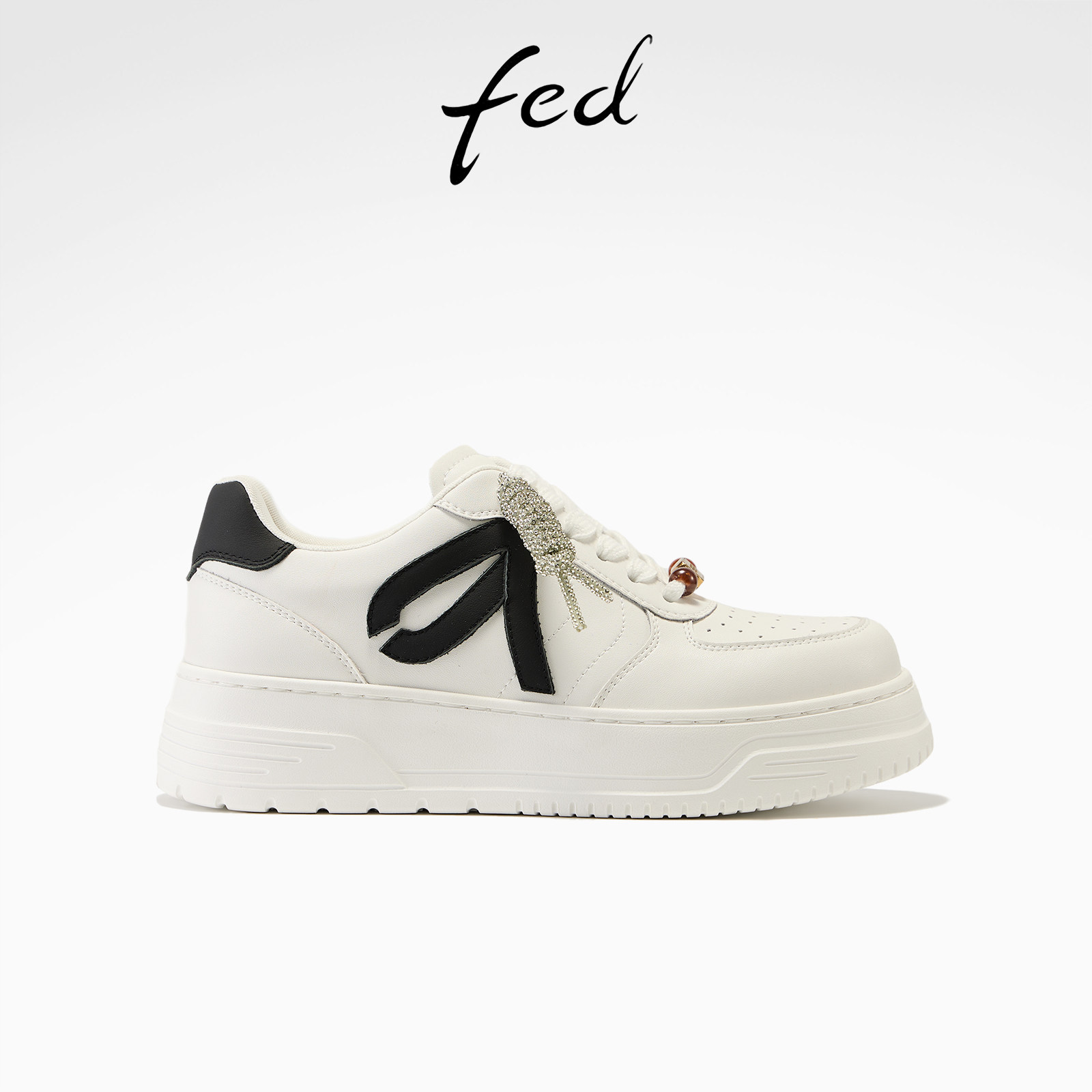 fed琥珀童话休闲鞋春季新款女鞋厚底小白鞋增高运动板鞋女ZCB160