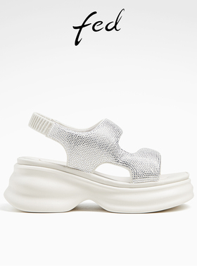 fed厚底沙滩凉鞋夏季新款女鞋运动时尚休闲凉鞋女款D0514-YAB667