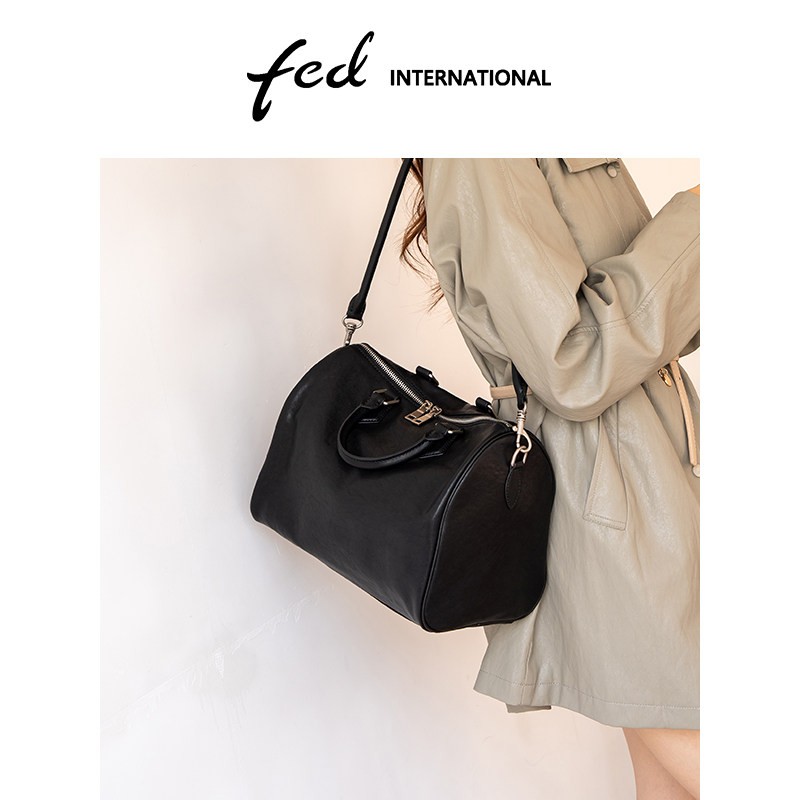 fed植鞣皮头层牛皮真皮斜垮单肩波士顿包雅丹风枕头包BFA9474,箱包皮具/热销女包/男包,波士顿包,淘宝优惠券,粉丝福利购,淘宝优惠卷