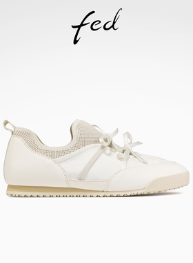 fed芭蕾风休闲鞋秋季新款女鞋白色阿甘鞋德训鞋女款S0828-YAC102