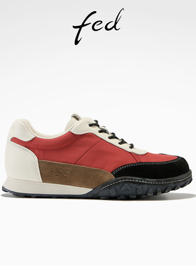 fed撞色德训鞋女春季新款女鞋焰火邮差休闲鞋厚底阿甘鞋女款ZC333