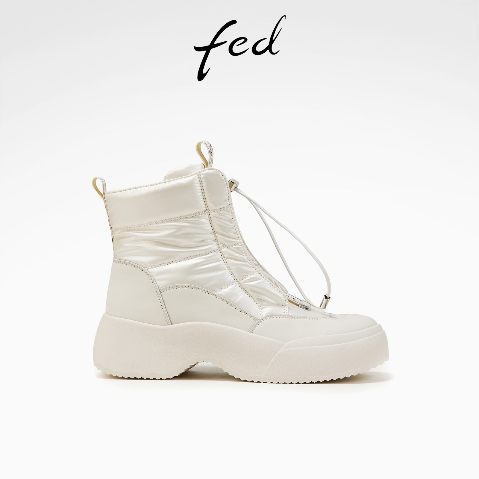 fed白色雪地靴冬季新款女靴加厚短靴增高保暖棉鞋女D1220-Z