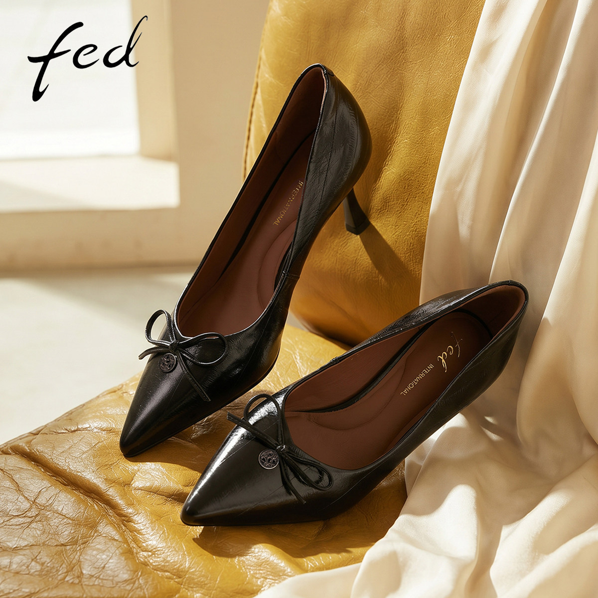 fed细跟高跟鞋女秋季新款女鞋