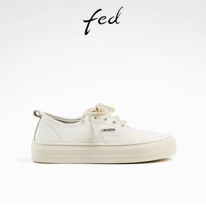 fed简约小白鞋秋季新款女鞋休闲板鞋真皮运动鞋女款D0709-ZCA125