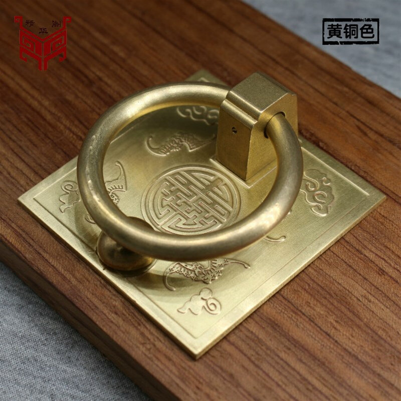 q中式加厚仿古i纯铜拉手屏屉格子大窗门扇门复古把手柜门抽风铜拉