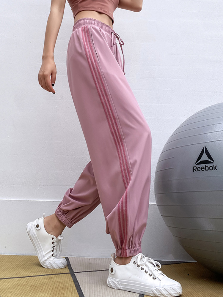 宽松运动裤女夏季束脚休闲裤健身房跑步显瘦薄款高腰瑜伽长裤