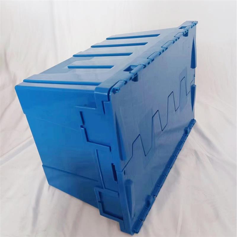 斜插盖物流箱塑料商超配送筐带塑胶套叠式周转箱斜插式翻盖