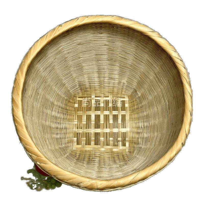 箩筐篮子老式收纳筐馒头筐喜庆竹编扁担编织筐果篮馍筐家用小