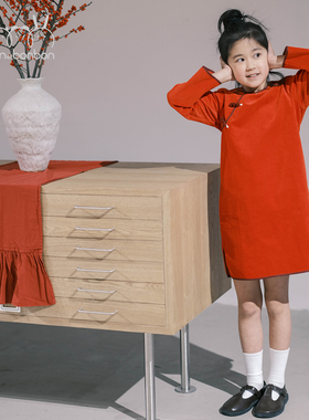 bonbon et bonbon糖葫芦系列儿童女唐装灯芯绒YANGUIFEI旗袍