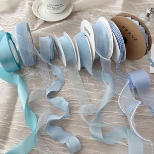 蛋糕花束缎带 丝带彩带diy手工礼物包装 Nice gift蓝色系列礼物包装