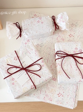 新年烂漫绚丽烟花雪梨纸ins风高颜值节日礼物包装纸打包内衬2026