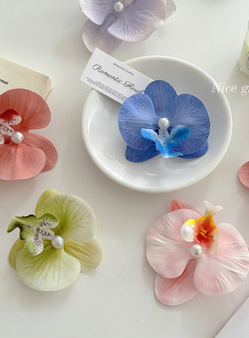 Nice gift蝴蝶兰夹子彩色礼物包装装饰夹花卉边夹发夹拍照道具ins