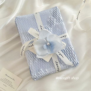 室蜂窝纸相框生日礼物纪念日礼物包装 礼物包装 纸 送男友 Baby蓝