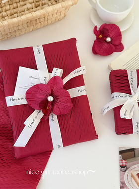 红色蜂窝纸浪漫喜庆礼物包装纸婚礼伴手礼装饰纸包装相框ins花艺