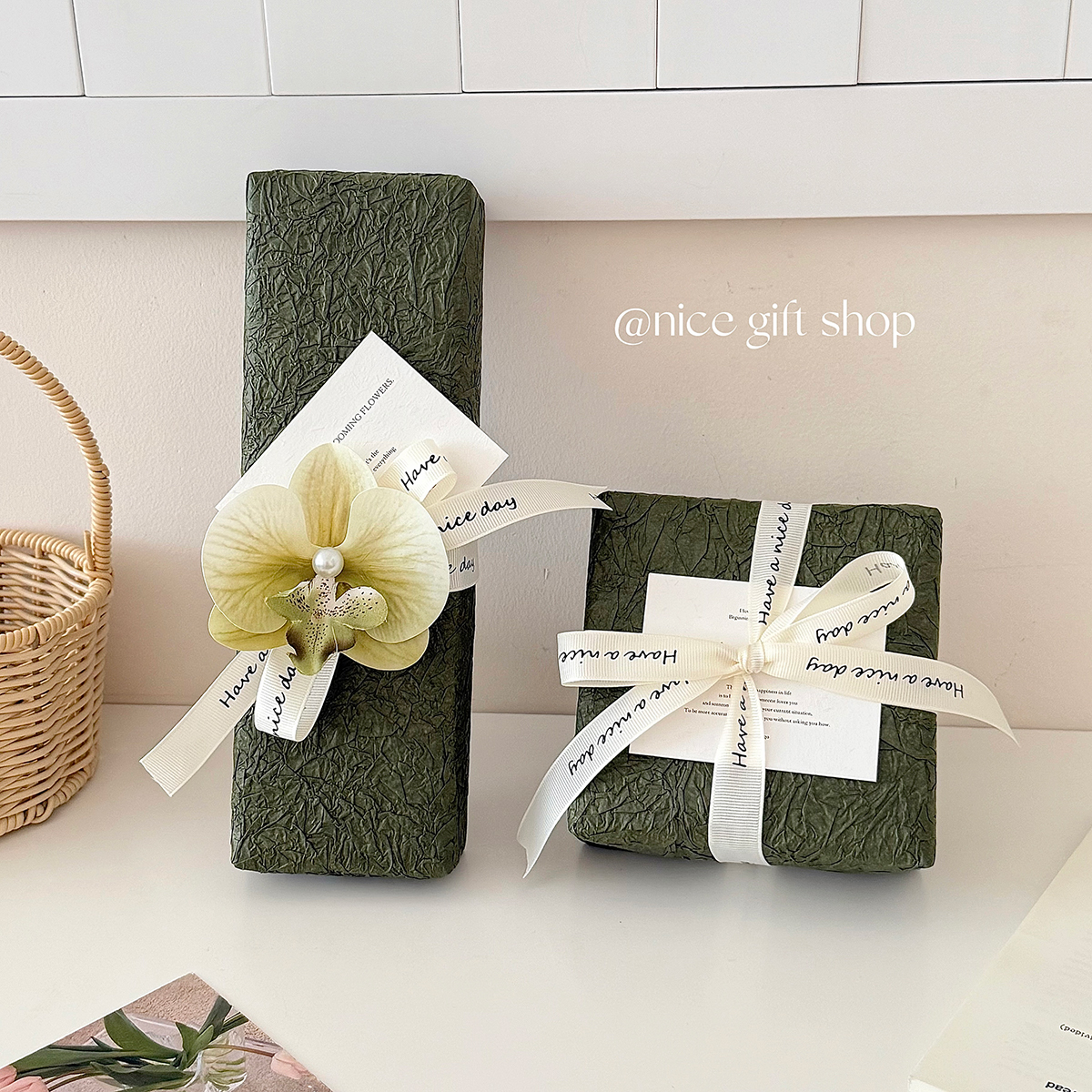 墨绿色高质感石纹纸~ins节日礼物包装纸材料套装diy烟盒送给男友