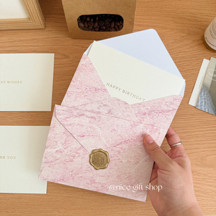 复古鎏金浮雕信封套装 加厚牛皮纸手写信贺卡婚礼请柬邀请函情人节