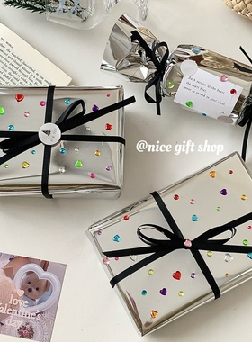 ins风高颜值镜面玻璃纸加厚礼物包装纸材料花束打包内衬纸diy礼盒