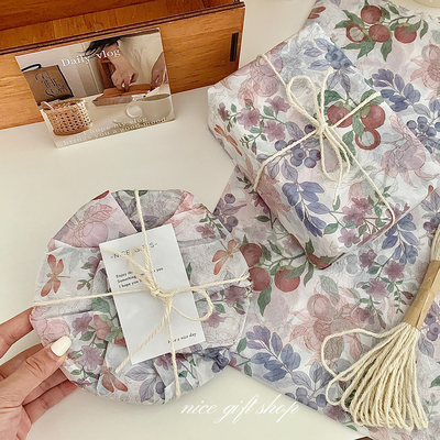 ins风山竹莓莓水果礼物包装纸出卡打包内衬纸礼品纸鲜花礼品装饰